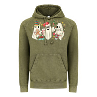 Vintage Olive Christmas ghosts Vintage Hoodie - MaliasSmallBusiness