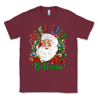 Burgundy Don't stop believin' Classic Tee - NancyCooperArtShop