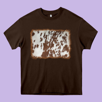 Cowhide Background Heavy Core Tee Designed By Adodesignshop
