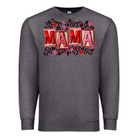 Charcoal Heather Pink leopard mama Premium Sweatshirt - FaDigitalArtStudio