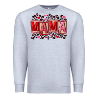 Heather Grey Pink leopard mama Premium Sweatshirt - FaDigitalArtStudio