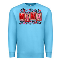 Ocean Blue Pink leopard mama Premium Sweatshirt - FaDigitalArtStudio