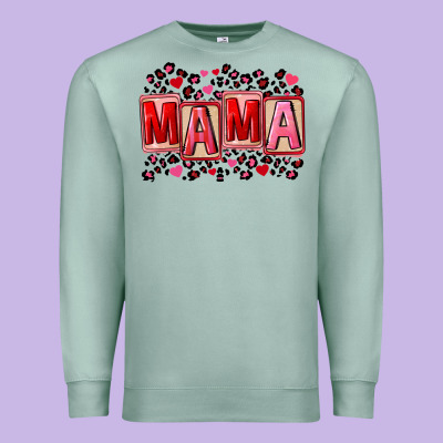 Pink Leopard Mama Premium Sweatshirt Designed By Fadigitalartstudio