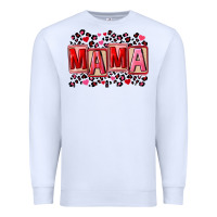 White Pink leopard mama Premium Sweatshirt - FaDigitalArtStudio