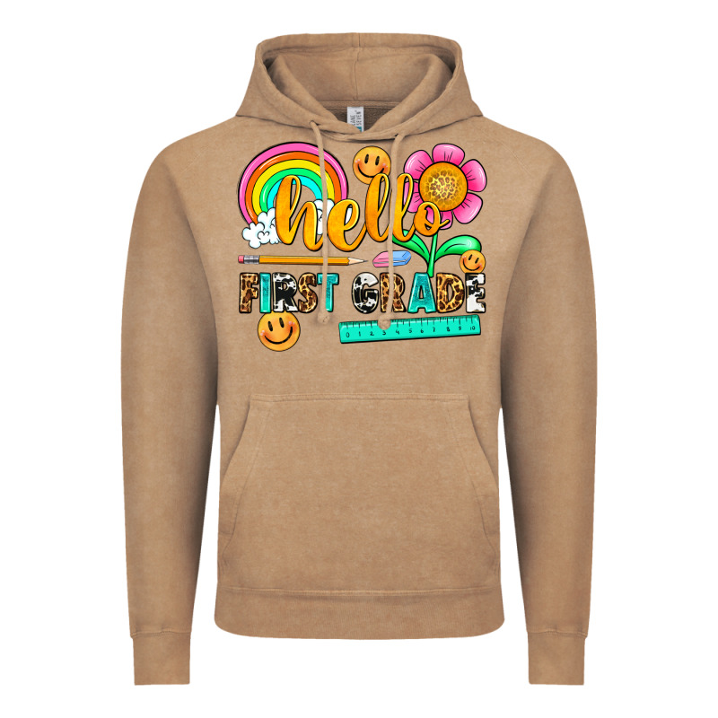 Hello First Grade Vintage Hoodie by NancyCooperArtShop | Teevron