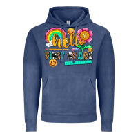 Vintage Denim hello first grade Vintage Hoodie - NancyCooperArtShop