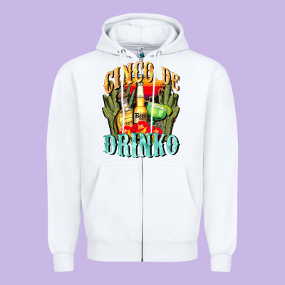 Cinco De Drinko Cinco De Mayo Zipper Hoodie Designed By Cowgirlartshop