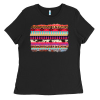 Black aztec western leopard cowhide background Ladies Tee - AdoDesignShop