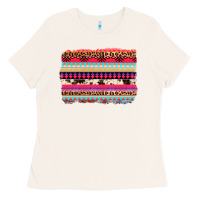 Bone aztec western leopard cowhide background Ladies Tee - AdoDesignShop