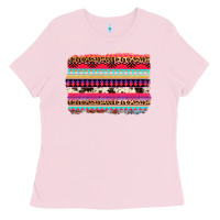 Bubblegum Pink aztec western leopard cowhide background Ladies Tee - AdoDesignShop