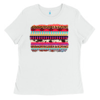 White aztec western leopard cowhide background Ladies Tee - AdoDesignShop