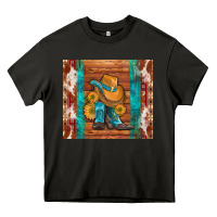 Asphalt cowboy boots turquoise aztec cowhide Heavy Core Tee - Artiststas