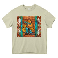 Mossy cowboy boots turquoise aztec cowhide Heavy Core Tee - Artiststas