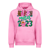 Fuchsia Pink Happy Easter Urban Hoodie - CowhideDigitalArt