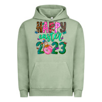 Pigment Oil Green Happy Easter Urban Hoodie - CowhideDigitalArt
