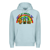 Blue Mist Happy St. Patrick's Day rainbow gnomes Premium Hoodie - CowGirlArtShop