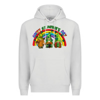 Dove Grey Happy St. Patrick's Day rainbow gnomes Premium Hoodie - CowGirlArtShop