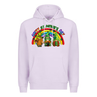 Lilac Happy St. Patrick's Day rainbow gnomes Premium Hoodie - CowGirlArtShop