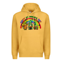 Mustard Happy St. Patrick's Day rainbow gnomes Premium Hoodie - CowGirlArtShop