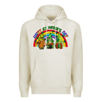 Oatmeal Heather Happy St. Patrick's Day rainbow gnomes Premium Hoodie - CowGirlArtShop