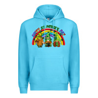 Ocean Blue Happy St. Patrick's Day rainbow gnomes Premium Hoodie - CowGirlArtShop