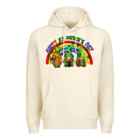 Sandshell Happy St. Patrick's Day rainbow gnomes Premium Hoodie - CowGirlArtShop