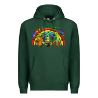 Sports Green Happy St. Patrick's Day rainbow gnomes Premium Hoodie - CowGirlArtShop