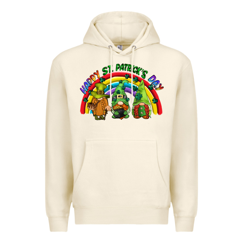 Happy St. Patrick's Day Rainbow Gnomes Premium Hoodie by CowGirlArtShop | Teevron
