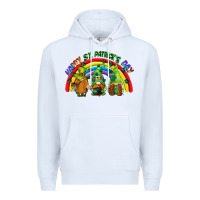White Happy St. Patrick's Day rainbow gnomes Premium Hoodie - CowGirlArtShop