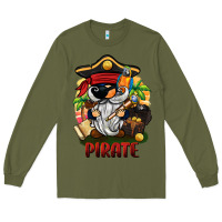 Army Green pirate gnome Long Sleeve Tee - BarkalooDesign