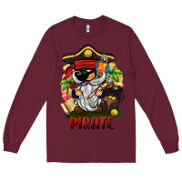 Burgundy pirate gnome Long Sleeve Tee - BarkalooDesign