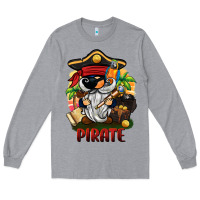 Heather Grey pirate gnome Long Sleeve Tee - BarkalooDesign