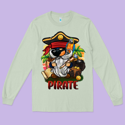 Pirate Gnome Long Sleeve Tee Designed By Barkaloodesign