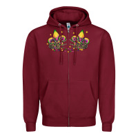 Burgundy skeleton hands mardi gras Zipper Hoodie - CowGirlArtShop
