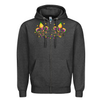 Charcoal Heather skeleton hands mardi gras Zipper Hoodie - CowGirlArtShop