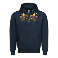 Navy skeleton hands mardi gras Zipper Hoodie - CowGirlArtShop