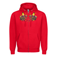 Red skeleton hands mardi gras Zipper Hoodie - CowGirlArtShop