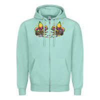 Seafoam skeleton hands mardi gras Zipper Hoodie - CowGirlArtShop