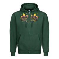 Sports Green skeleton hands mardi gras Zipper Hoodie - CowGirlArtShop