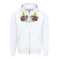 White skeleton hands mardi gras Zipper Hoodie - CowGirlArtShop