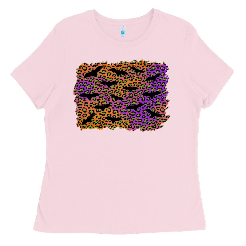 Halloween Leopard Bat Background Ladies Tee by AdoDesignShop | Teevron
