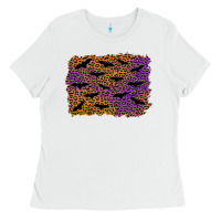 White halloween leopard bat background Ladies Tee - AdoDesignShop
