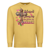 Antique Gold Blessed women are born in March Premium Sweatshirt - FaDigitalArtStudio