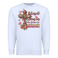White Blessed women are born in March Premium Sweatshirt - FaDigitalArtStudio