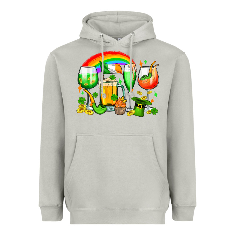 Wine Glasses St. Patricks Heavyweight Hoodie by OliviaCreatesArt | Teevron