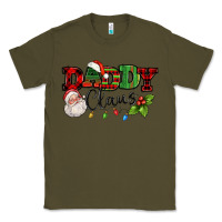 Army Green Daddy Claus Santa Christmas lights and holly Classic Tee - NancyCooperArtShop