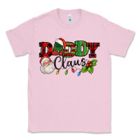 Bubblegum Pink Daddy Claus Santa Christmas lights and holly Classic Tee - NancyCooperArtShop