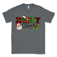 Charcoal Heather Daddy Claus Santa Christmas lights and holly Classic Tee - NancyCooperArtShop