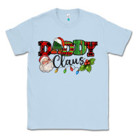 Dusty Blue Daddy Claus Santa Christmas lights and holly Classic Tee - NancyCooperArtShop