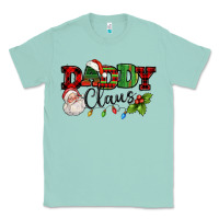 Seafoam Daddy Claus Santa Christmas lights and holly Classic Tee - NancyCooperArtShop